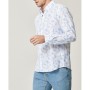 Altınyıldız Classics Erkek Beyaz-mavi Baskılı Düğmeli Yaka Tailored Slim Fit Gömlek 4A2020200021