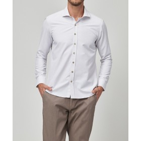 Altınyıldız Classics Erkek Beyaz-Kahverengi Tailored Slim Fit Armürlü Gömlek 4A2020100040
