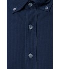 Altınyıldız Classics Erkek Lacivert Desenli Düğmeli Yaka Tailored Slim Fit Gömlek 4A2020200022