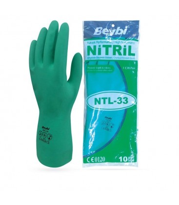Beybi Korun Yeşil Nitril Kimyasal Eldiven NTL-33