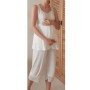 Eros Kadın Pijama Takımı Esk26712 Lohusa Ekru 38 ESK26712
