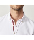 Altınyıldız Classics Erkek Beyaz Beyaz Armürlü Düğmeli Yaka Tailored Slim Fit Gömlek 4A2020200014