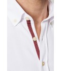 Altınyıldız Classics Erkek Beyaz Beyaz Armürlü Düğmeli Yaka Tailored Slim Fit Gömlek 4A2020200014
