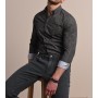 Kip Haki Baskılı Slim Fit Dokuma Casual Pamuk Erkek Gömlek GM-2713