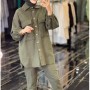 Belemirmoda Alanur Kaşe Kaşe Haki Takım 8258