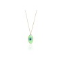 THE NERO DESİGN KOLYE GÖZ OVAL EVİL EYE YEŞİL CAM EL İŞÇİLİĞİ