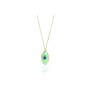 THE NERO DESİGN KOLYE GÖZ OVAL EVİL EYE YEŞİL CAM EL İŞÇİLİĞİ
