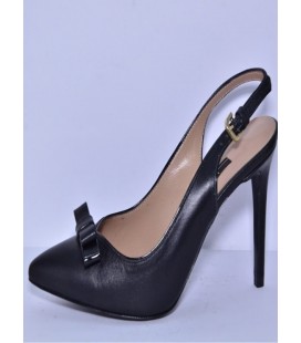 İnci Siyah Fiyonk Klasik Topuklu Ayakkabı 120118701420