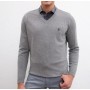 U.S.Polo Assn. Erkek Gri Melanj V-Yaka Triko Kazak Basic G0810TK000.880946