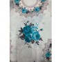 Lastikli Çiçekli Tek Kişilik Nevresim Takımı Mavi 150x220