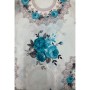 Lastikli Çiçekli Tek Kişilik Nevresim Takımı Mavi 150x220