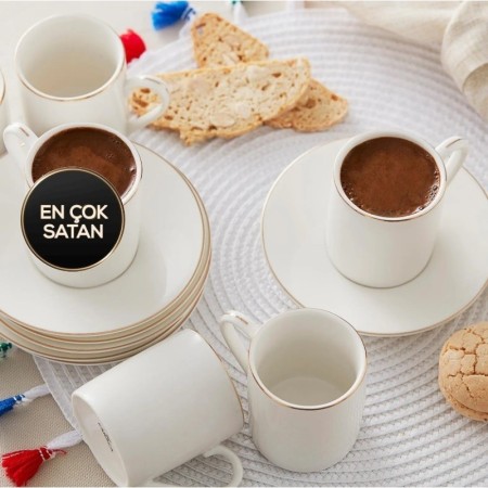Karaca Elda 6 Kişilik Kahve Fincan Takımı 80 ml