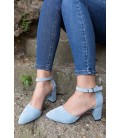 Samço Kadın Topuklu Açık Mavi Ayakkabı