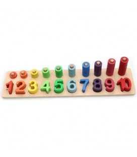 HAMAHA Wooden Toys Doğal Ahşap Eğitici Oyuncak Logaritmik Sayı Dizilişleri HMH-000