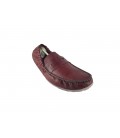 700 Burgundy Leather Casual Shoes Men Deng