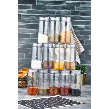Kitchen Life 12 Adet Büyük Boy Cam Kavanoz Seti - 500 ml