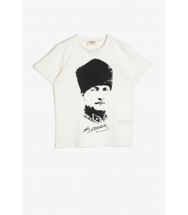 Koton Erkek Çocuk Ekru Atatürk Baskılı T-Shirt 0YKB16259OK
