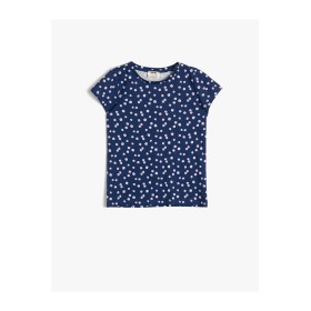 Koton Kız Çocuk Lacivert Desenli T-Shirt 0YKG17151OK