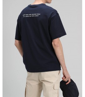 Lufian Bonn Modern Grafik T- Shirt Lacivert 111020080