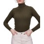 Kadın Haki Balıkçı Yünlü Triko Bluz 20-2K724028B003