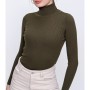 Kadın Haki Balıkçı Yünlü Triko Bluz 20-2K724028B003