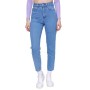 Kadın Açık Mavi Sade Mom Jean Pantolon 21-1YB0418
