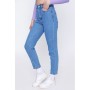 Kadın Açık Mavi Sade Mom Jean Pantolon 21-1YB0418
