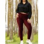 Fantastic Kadın Büyük Beden Kadife Bordo Tayt TYT0031K0172