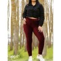 Fantastic Kadın Büyük Beden Kadife Bordo Tayt TYT0031K0172