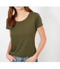 Koton Kadın Yeşil Oyuk Yaka T-Shirt 0YAK13488OK