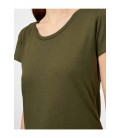 Koton Kadın Yeşil Oyuk Yaka T-Shirt 0YAK13488OK