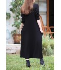 Kadın Siyah Gizli Cepli Oversize Salaş Elbise C10160000EL97767