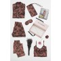 FOR YOU MODA Kadın Saten 7 Li Zebra Pijama Takımı Kiremit S26737