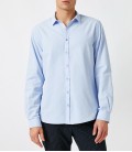 Koton Erkek Mavi Klasik Yaka Uzun Kollu Basic Gömlek 1YAM69111KW