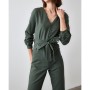 TRENDYOLMİLLA Haki Kuşaklı Düğmeli Tulum TWOAW21TU0047