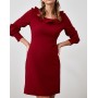 TRENDYOLMİLLA Bordo Yaka Detaylı Elbise TWOAW21EL0700