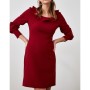 TRENDYOLMİLLA Bordo Yaka Detaylı Elbise TWOAW21EL0700