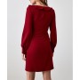 TRENDYOLMİLLA Bordo Yaka Detaylı Elbise TWOAW21EL0700