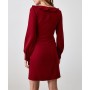 TRENDYOLMİLLA Bordo Yaka Detaylı Elbise TWOAW21EL0700