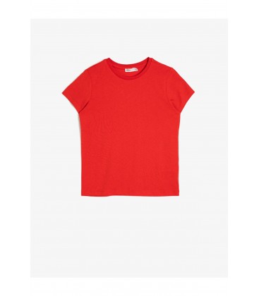 Koton Kız Çocuk Kırmızı Bisiklet Yaka T-Shirt 0YKG17590OK