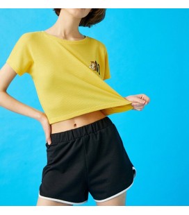 Koton Kadın Sarı Bisiklet Yaka T-Shirt 1YAL18607IK