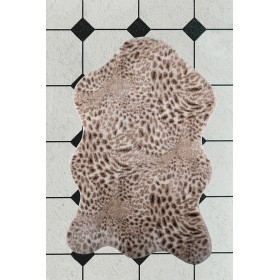 Chilai Home Plush Shape Leopar Banyo Halısı 80x120 Cm Yıkanabilir Kaymaz Post Peluş