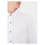 Mavi Beyaz Örme Gömlek Fitted / Vücuda Oturan Kesim 021324-620