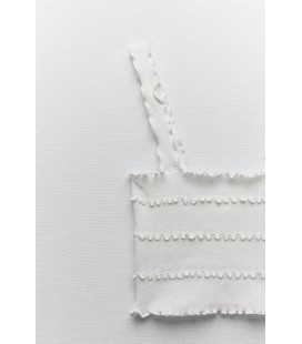 Zara Kadın Askılı Beyaz Tişört 6050/352/250