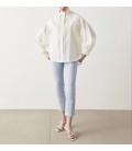 İpekyol Kadın Beyaz Dantel Şeritli Poplin Gömlek IS1210025136096