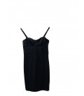 H.M Kadın Siyah Yanları Transparan Kısa Elbise