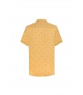 Mudo Erkek Sarı Regular Kesim Baskılı Pamuk - Keten Gömlek 1214551007