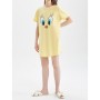 Defacto Fall In Love Relax Fit Looney Tunes Lisanslı Bisiklet Yaka Pamuklu Gecelik X4670AZ22SM