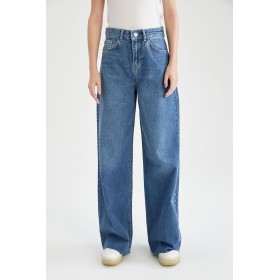 Defacto Geniş Paça Yüksek Bel Jean Pantolon W4344AZ21WN