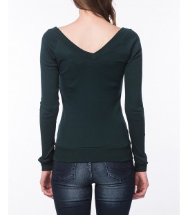 Koton Kadın Yeşil Uzun Kollu T-Shirt 5KTK12608SK